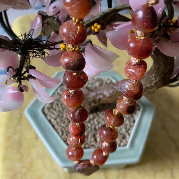 Antique carnelian heart necklace